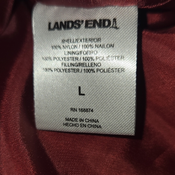 Lands' End Women's Burgundy Puffer Coat - Picture 11 of 15